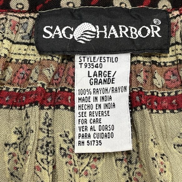 Vintage Sag Harbor Skirt Womens L Tiered Broomstick Peasant Floral Boho Hippie‎ - Picture 7 of 8